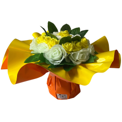 Fleurs de naissance original de layettes : jaune