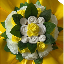 Fleurs de naissance original de layettes : jaune